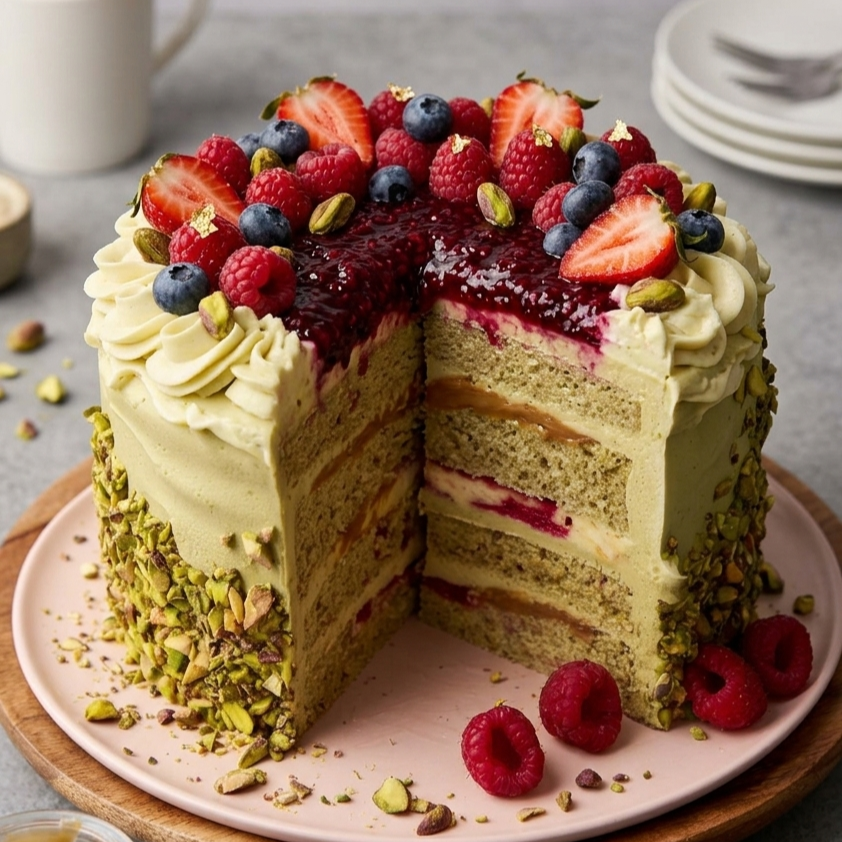 pastel en tendencia de frutas