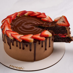 volcán de chocolate con fresas